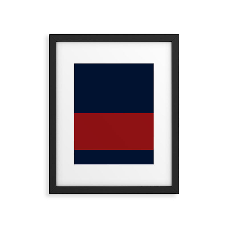 Navy Bold Red Stripe Framed Art Print Gallery Image 6