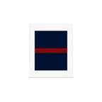 Navy Red Horizontal Bar Art Print Gallery Image 1