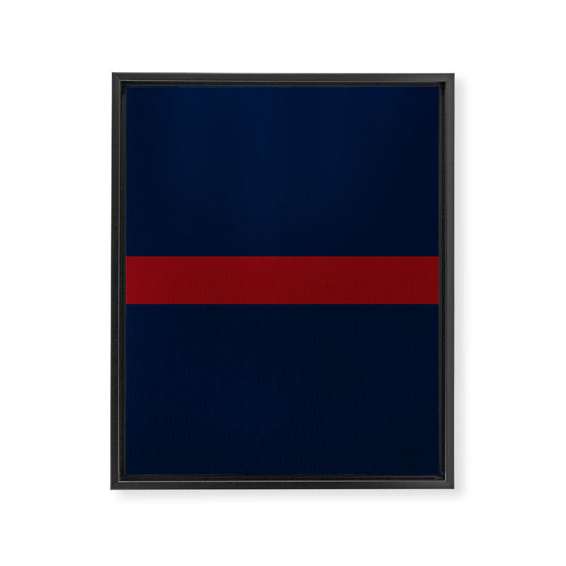 Navy Red Horizontal Bar Framed Canvas Print Gallery Image 8