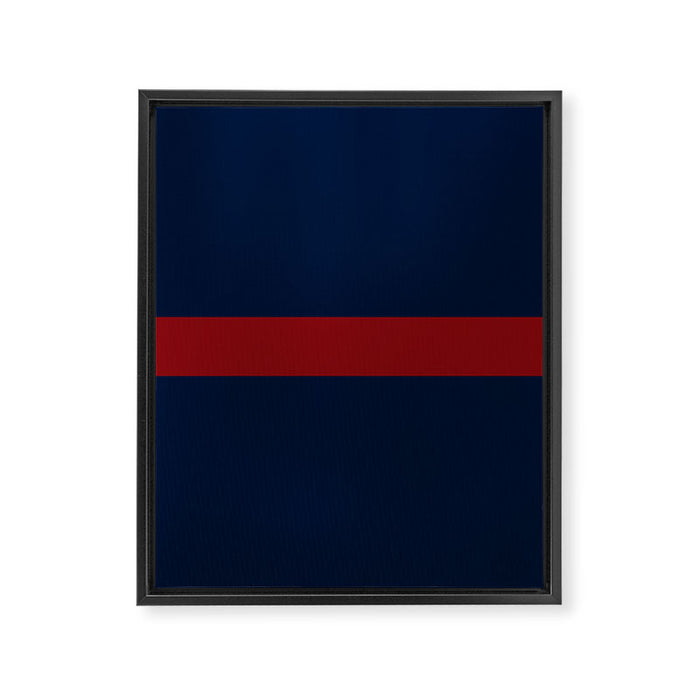 Navy Red Horizontal Bar Framed Canvas Print Gallery Image 1