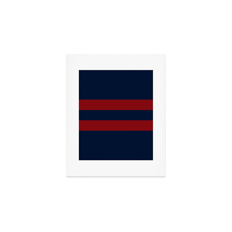 Navy Red Red Horizontal Stripes Art Print Gallery Image 1