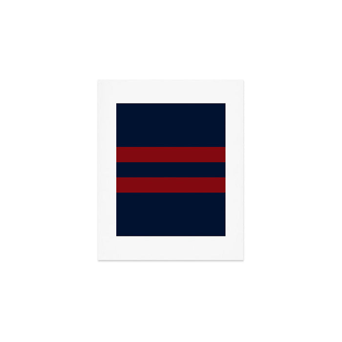 Navy Red Red Horizontal Stripes Art Print Gallery Image 1
