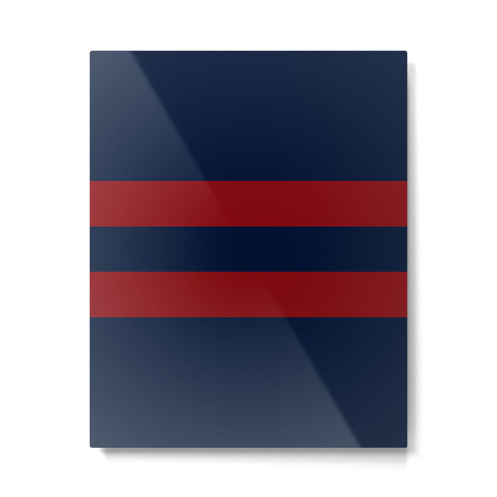 Navy Red Red Horizontal Stripes Metal Print Gallery Image 1