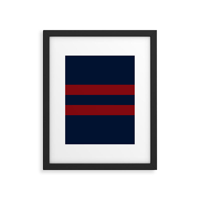 Navy Red Red Horizontal Stripes Framed Art Print Gallery Image 6