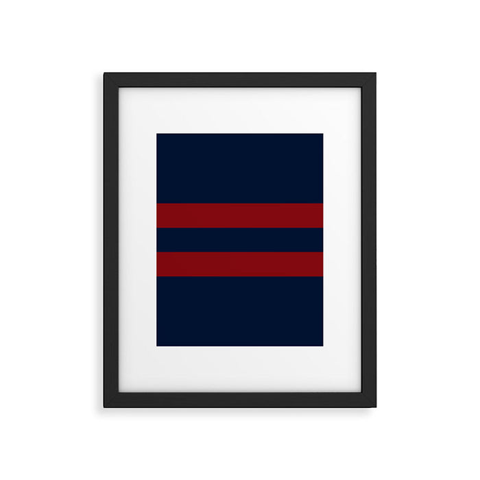 Navy Red Red Horizontal Stripes Framed Art Print Gallery Image 1