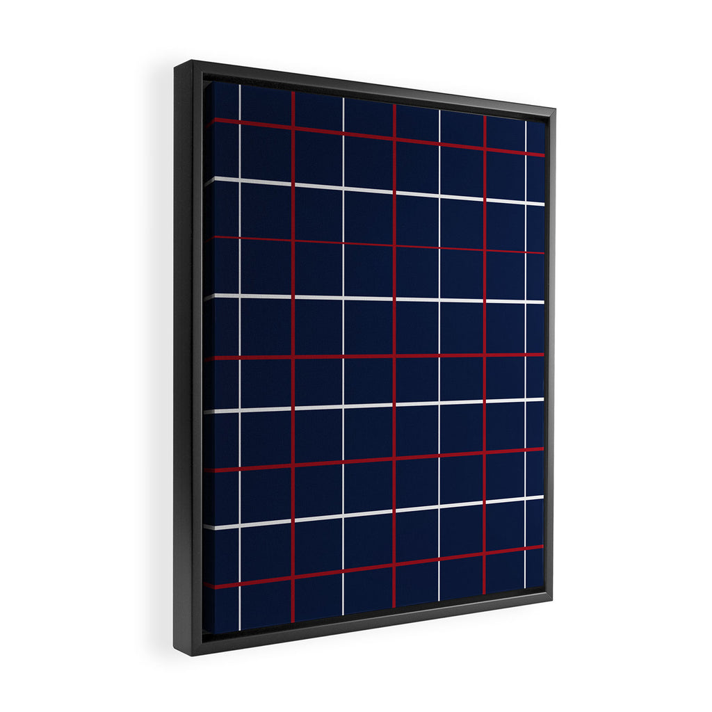 Navy Red White Tattersall Framed Canvas Print Gallery Image 2