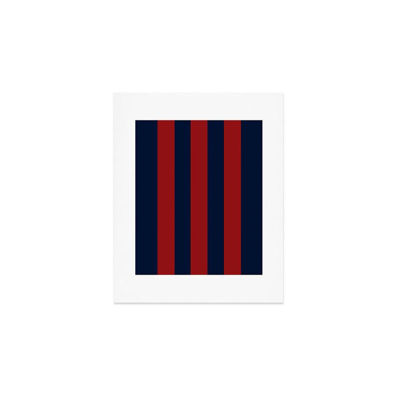 Navy Three Red Bars Art Print Gallery Image 1