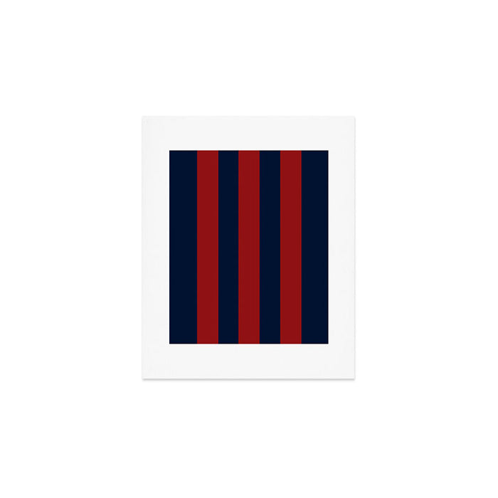 Navy Three Red Bars Art Print Gallery Image 1