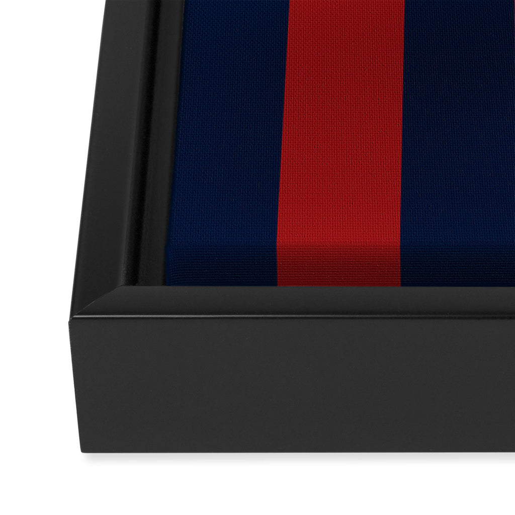 Navy Three Red Bars Framed Canvas Print Gallery Image 3