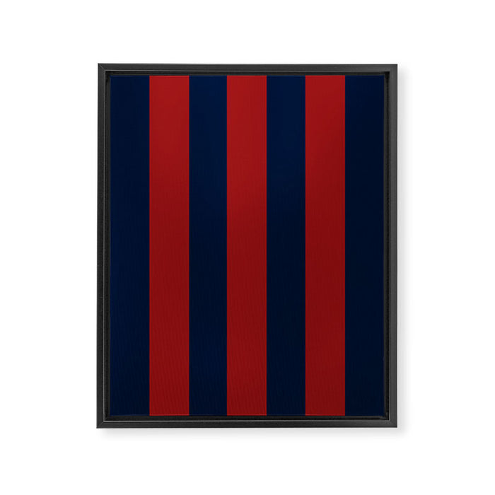 Navy Three Red Bars Framed Canvas Print Gallery Image 1