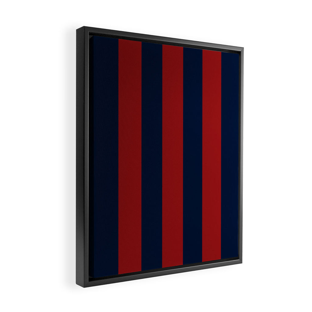 Navy Three Red Bars Framed Canvas Print Gallery Image 2