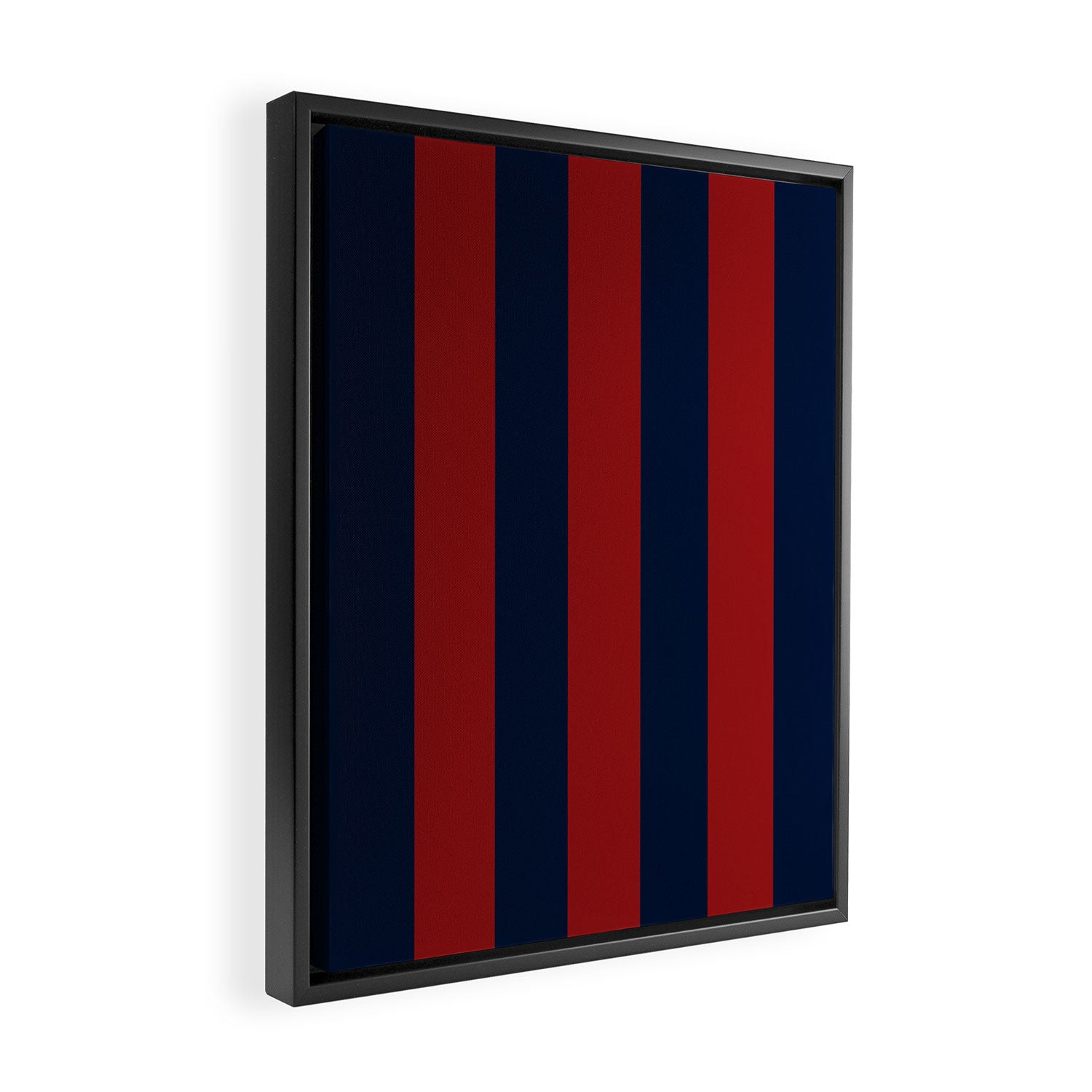 Navy Three Red Bars Framed Canvas Print Gallery Image 2