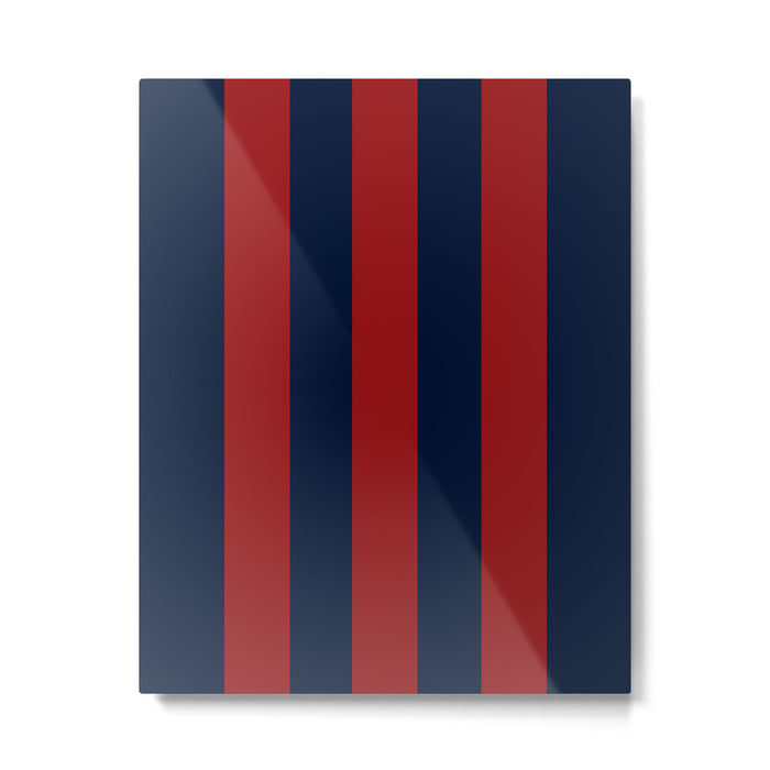 Navy Three Red Bars Metal Print Gallery Image 1