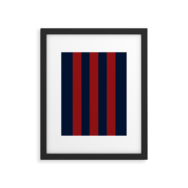 Navy Three Red Bars Framed Art Print Gallery Image 6