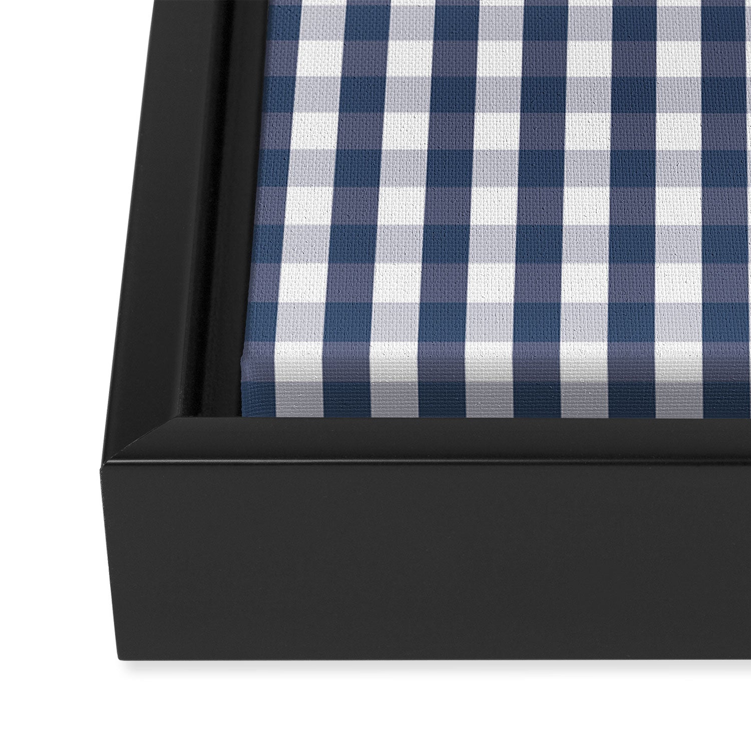 Southern Navy Gingham Framed Canvas Print Gallery Image 3