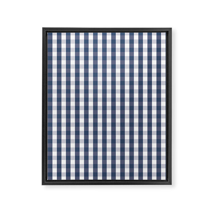 Southern Navy Gingham Framed Canvas Print Gallery Image 1