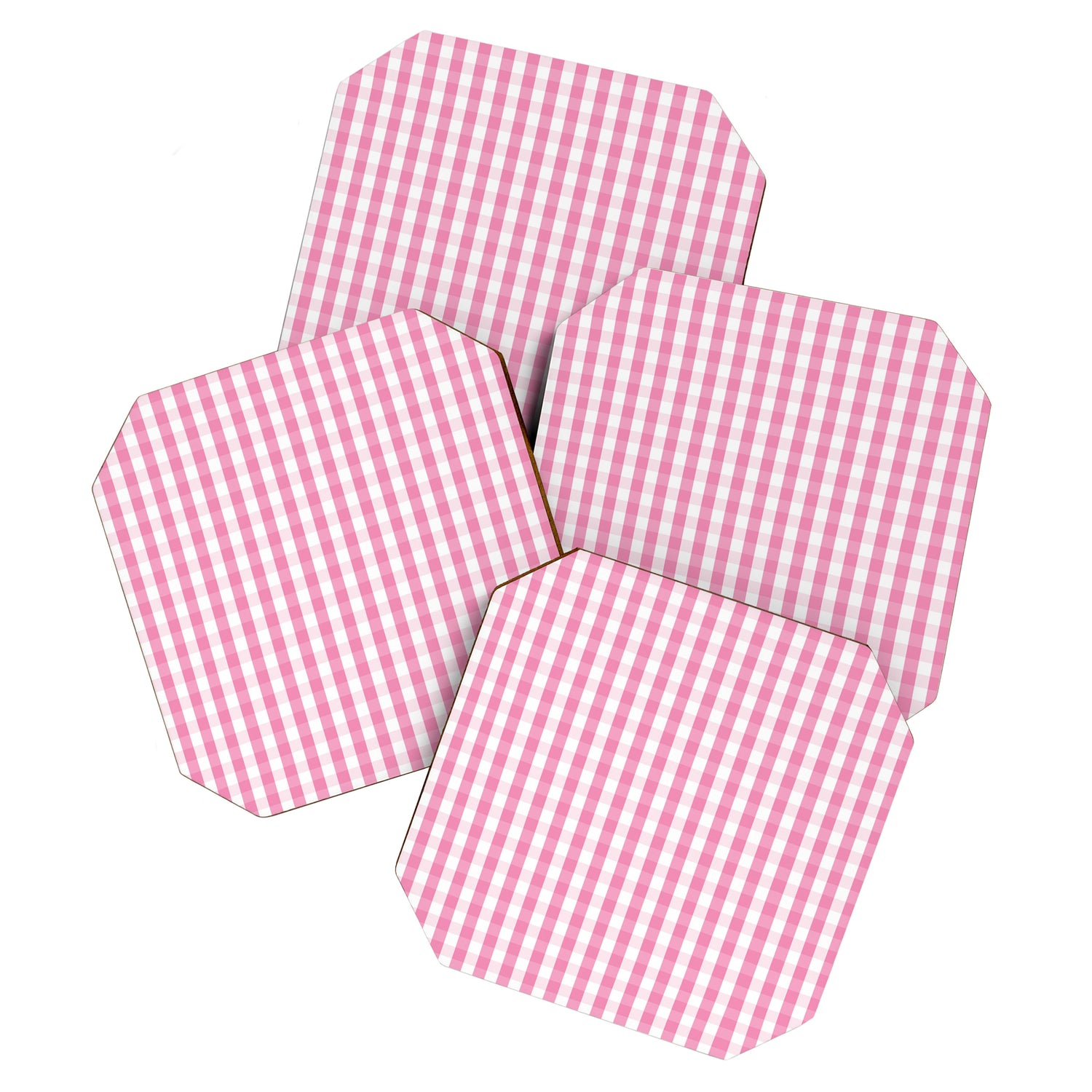Southern Pink Gingham Coaster Gallery Image 1
