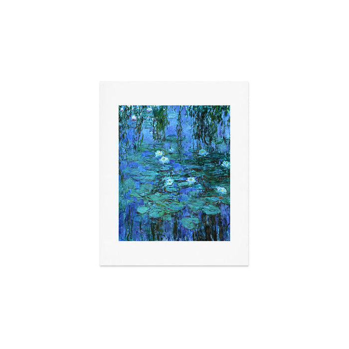 Claude Monet Water Lilies BLUE Art Print Gallery Image 1