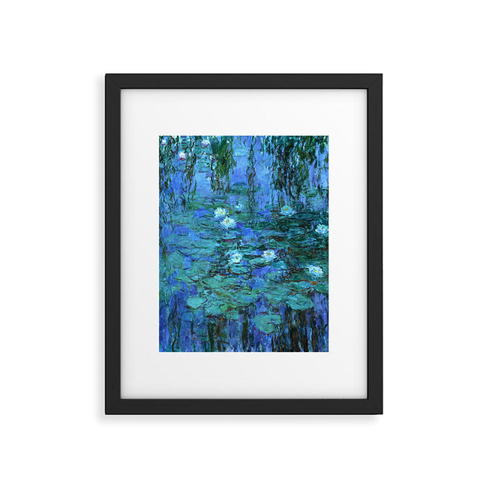 Claude Monet Water Lilies BLUE Framed Art Print Gallery Image 1