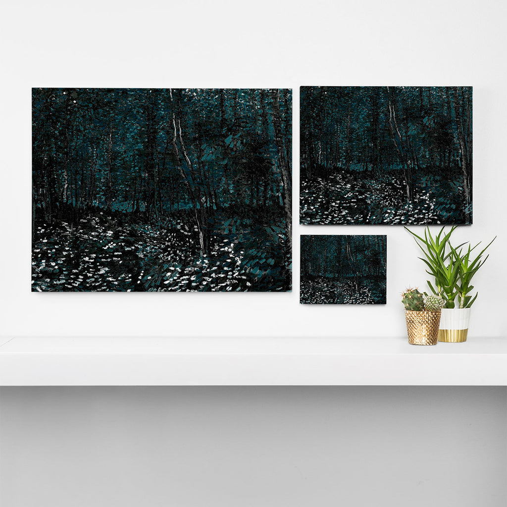 Dark Teal Van Gogh Trees & Underwood Canvas Print Gallery Image 3
