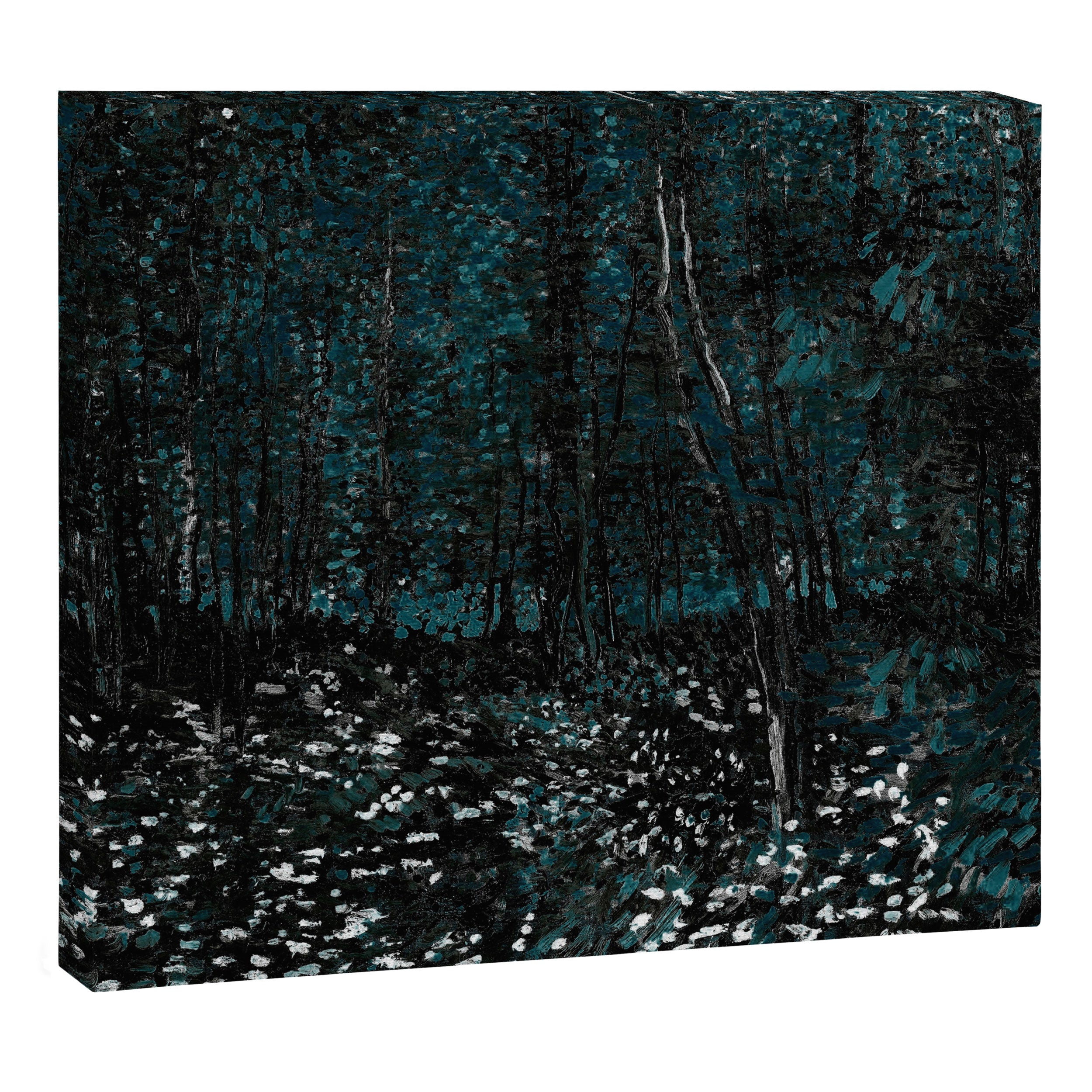 Dark Teal Van Gogh Trees & Underwood Canvas Print Gallery Image 3