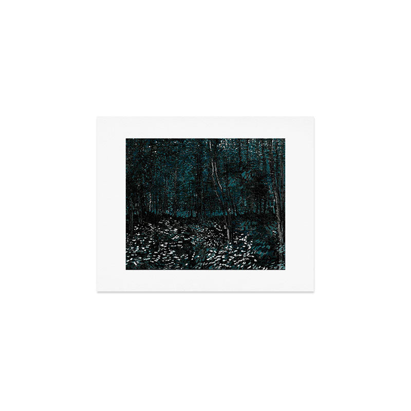 Dark Teal Van Gogh Trees & Underwood Art Print Gallery Image 1