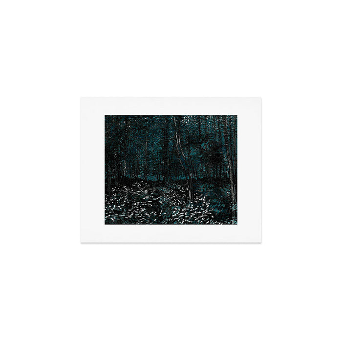 Dark Teal Van Gogh Trees & Underwood Art Print Gallery Image 1