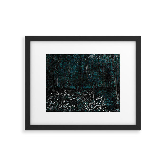 Dark Teal Van Gogh Trees & Underwood Framed Art Print Gallery Image 1