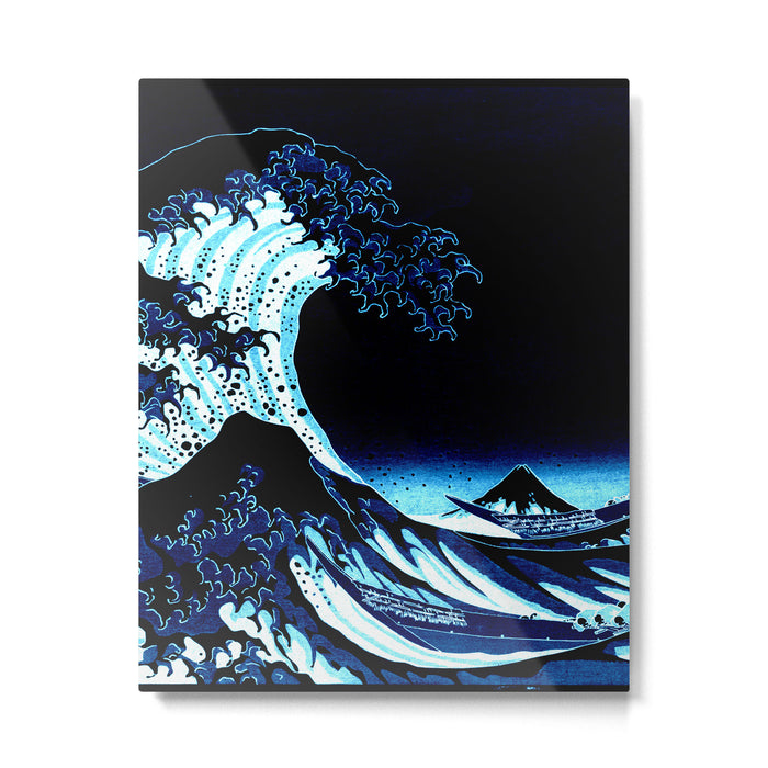 Midnight Great Wave: Enigmatic Depths Metal Print Gallery Image 1