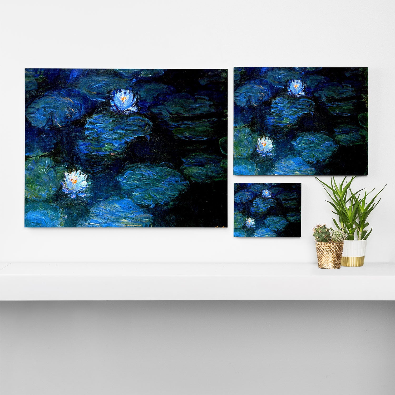 monet water lilies 1899 blue Teal Canvas Print Gallery Image 3