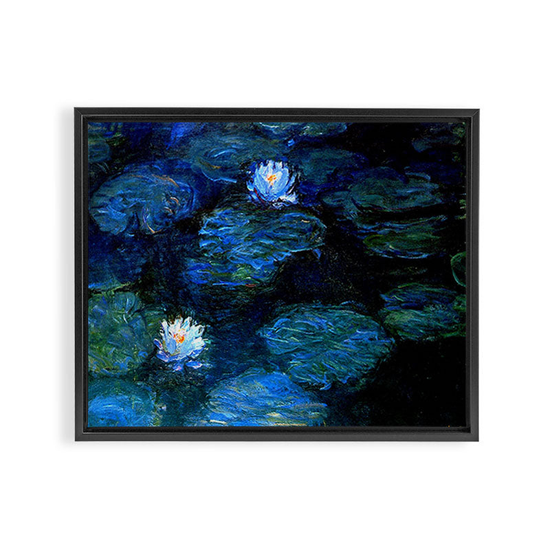 monet water lilies 1899 blue Teal Framed Canvas Print Gallery Image 3