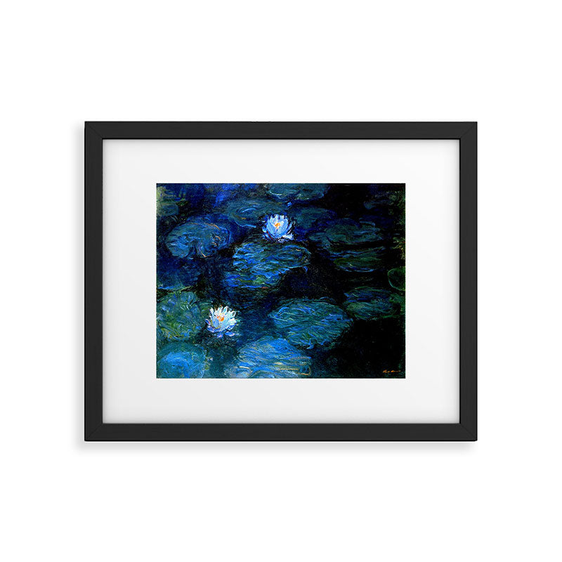 monet water lilies 1899 blue Teal Framed Art Print Gallery Image 6