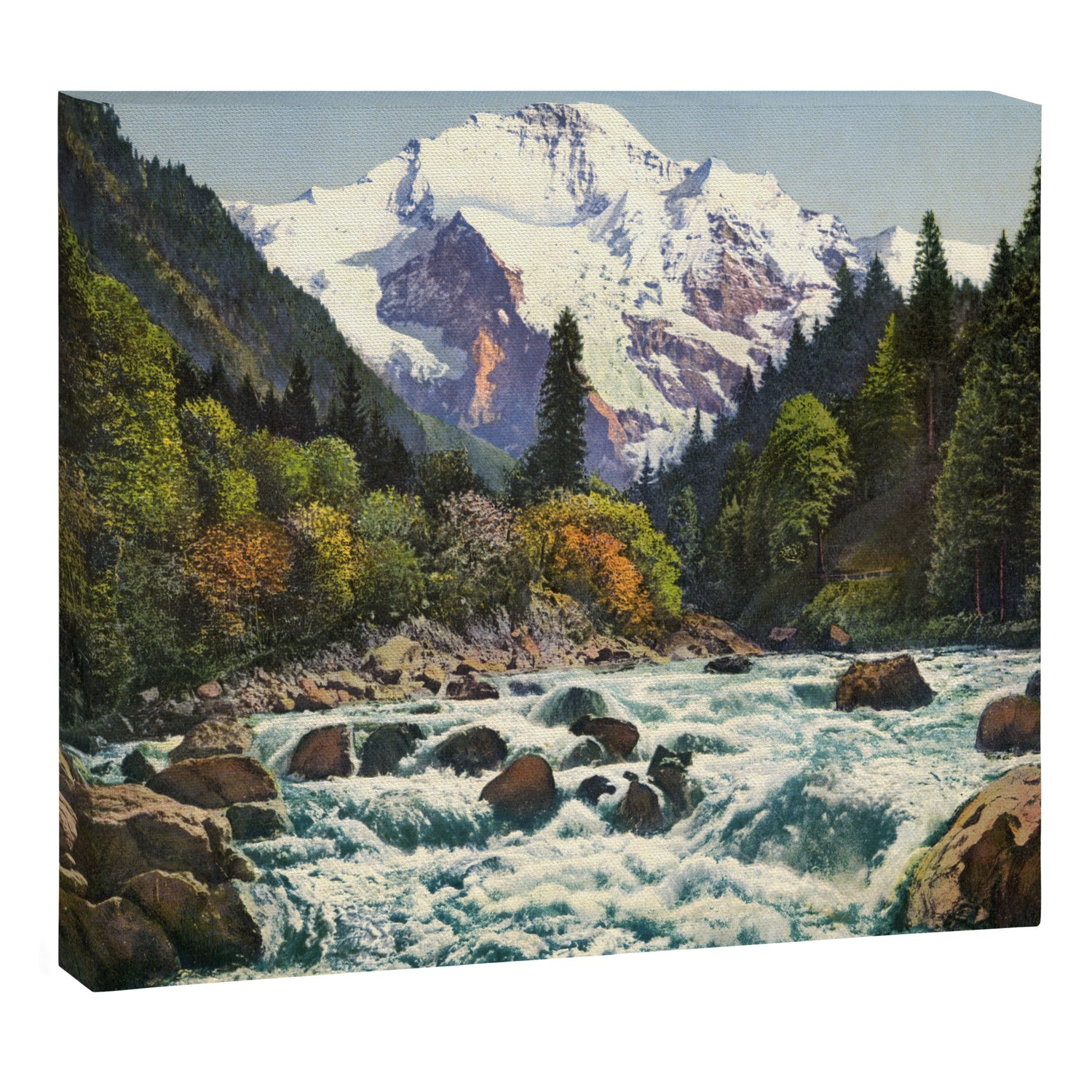 Mountains Forest Rocky River Canvas Print Gallery Image 3