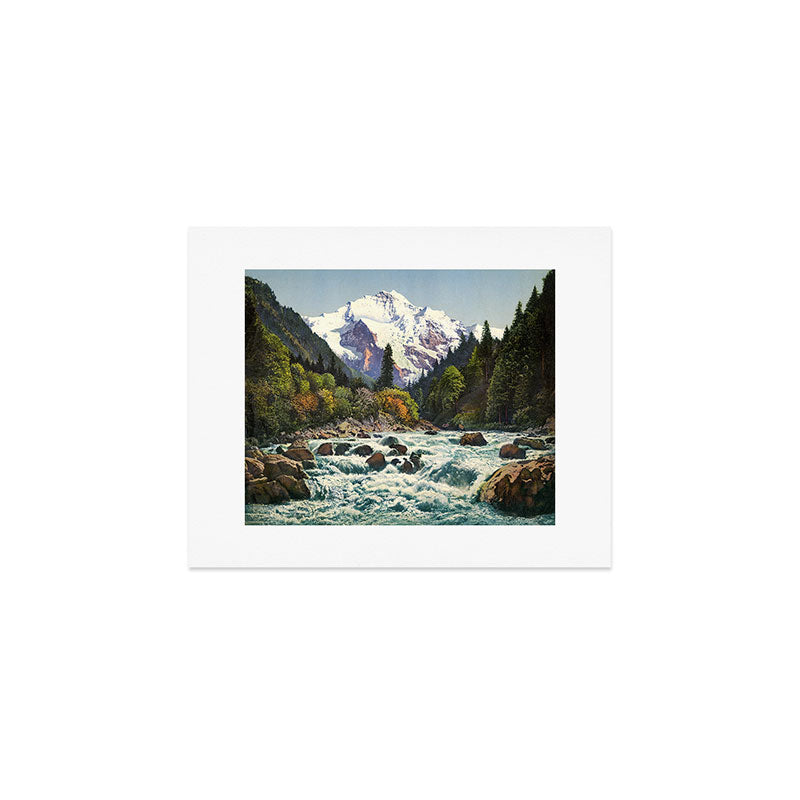 Mountains Forest Rocky River Art Print Gallery Image 1