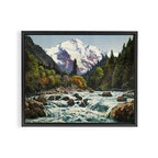 Mountains Forest Rocky River Framed Canvas Print Gallery Image 3