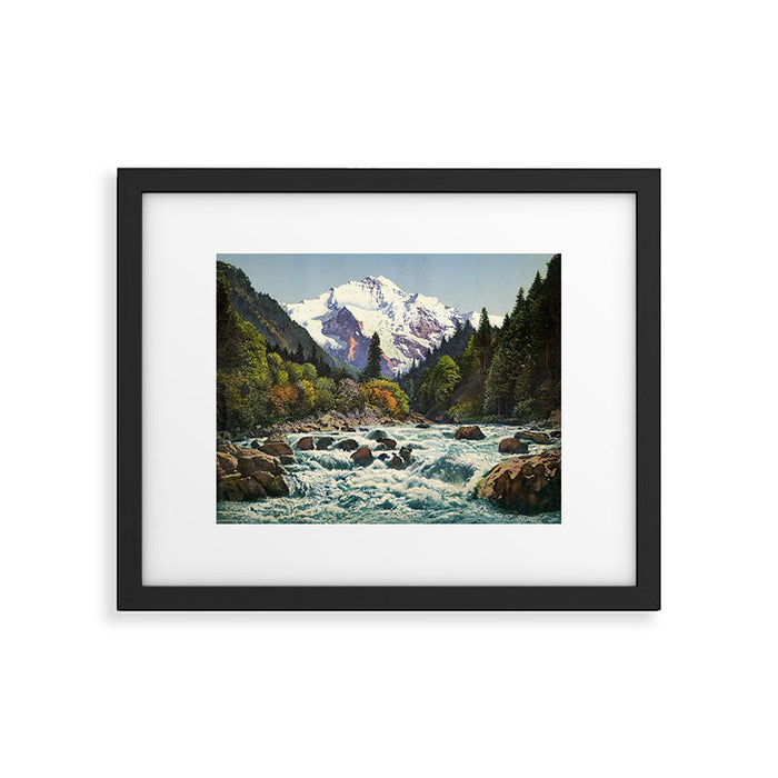 Mountains Forest Rocky River Framed Art Print Gallery Image 1