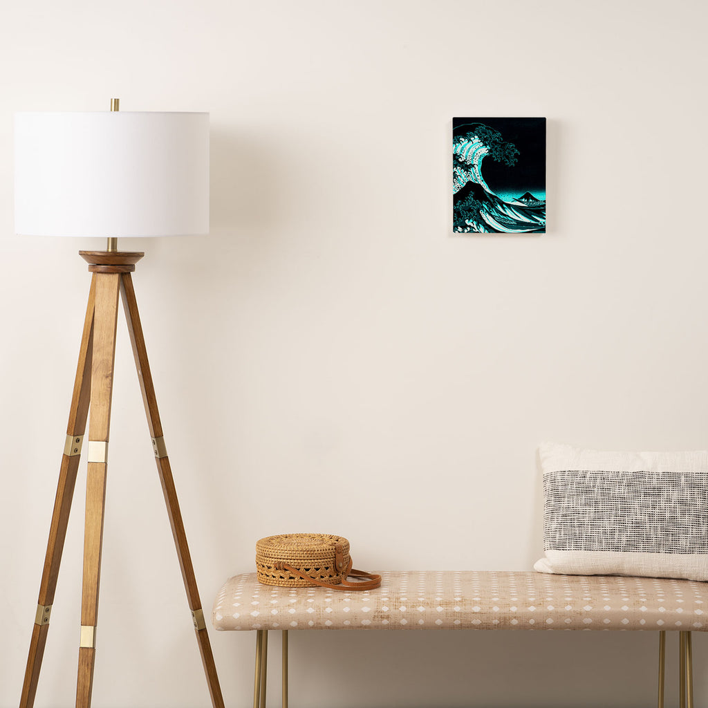 The Great Wave : Dark Teal Canvas Print Gallery Image 2