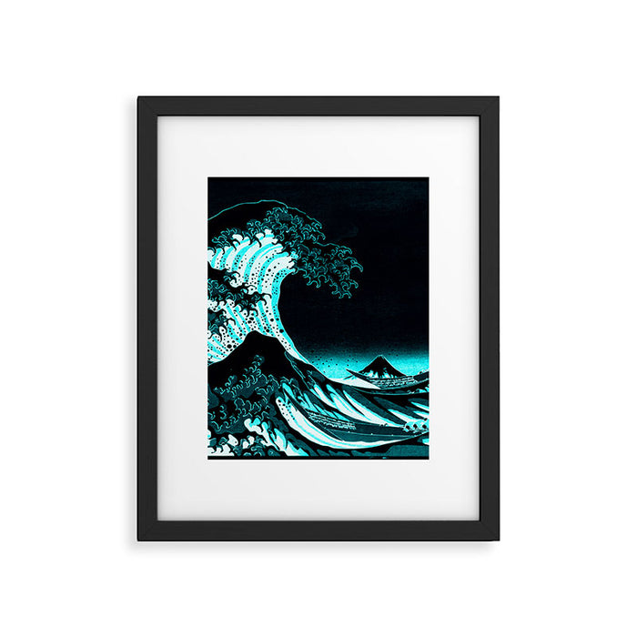 The Great Wave : Dark Teal Framed Art Print Gallery Image 1
