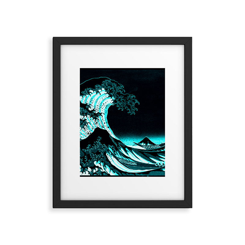 The Great Wave : Dark Teal Framed Art Print Gallery Image 6