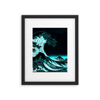 The Great Wave : Dark Teal Framed Art Print Gallery Image 6