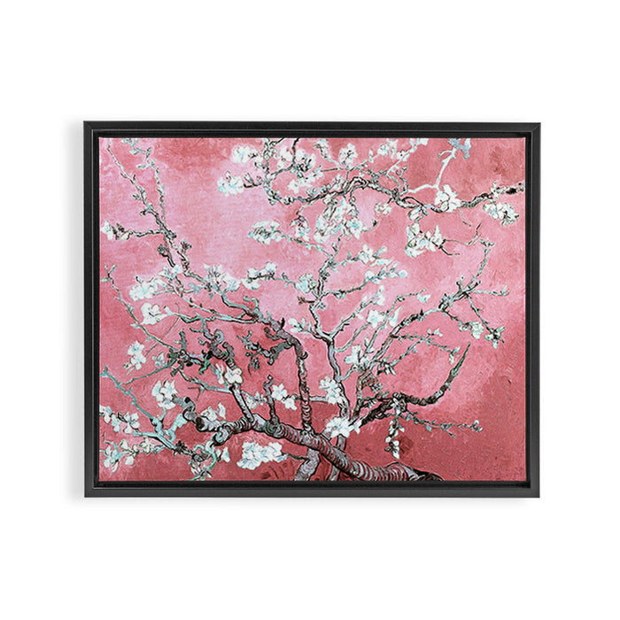 Van Gogh Timeless Almond Blossoms: White Blooms on a Classic Sweet Pink Canvas Framed Canvas Print Gallery Image 1