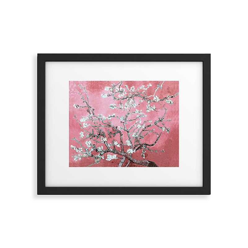Van Gogh Timeless Almond Blossoms: White Blooms on a Classic Sweet Pink Canvas Framed Art Print Gallery Image 4