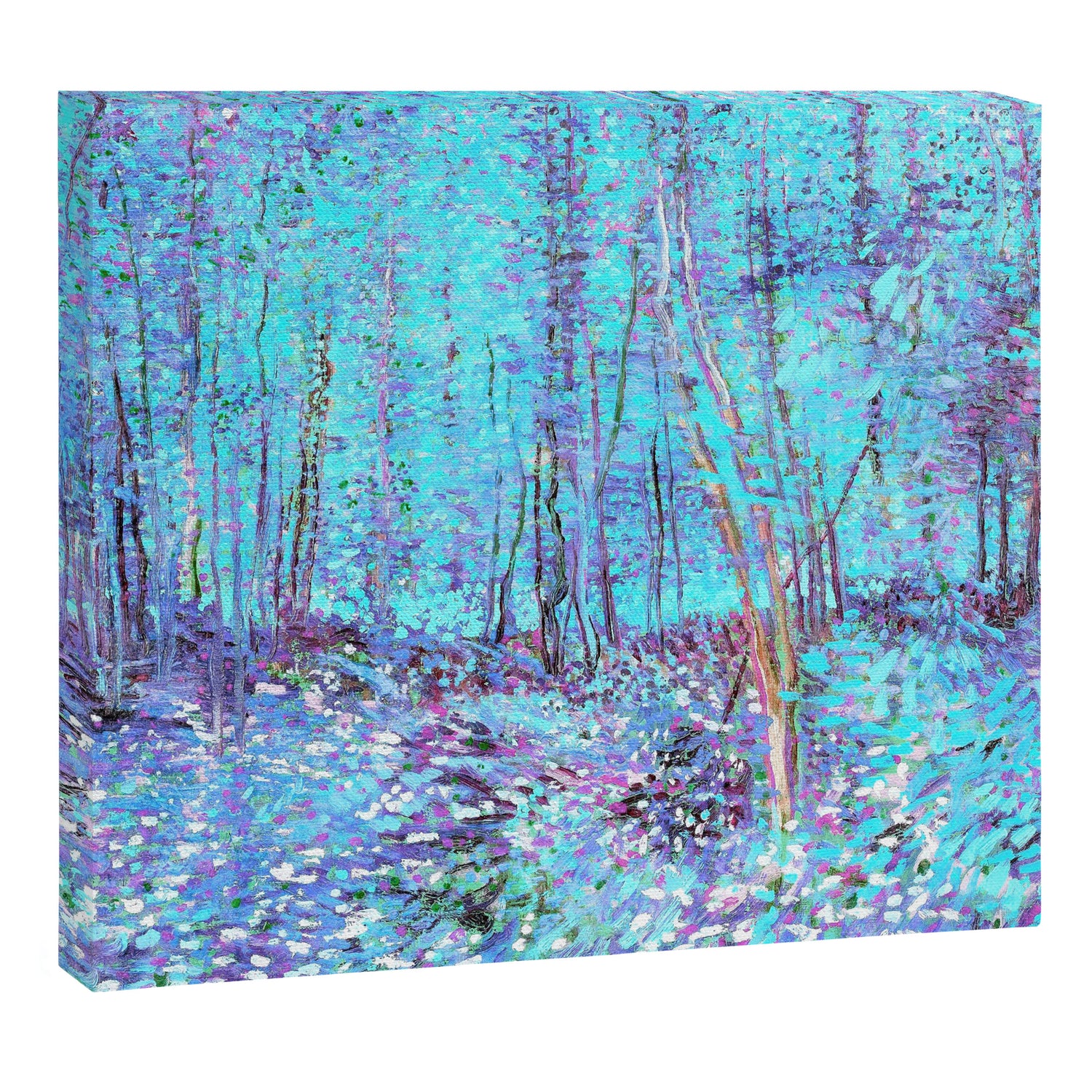 Van Gogh Trees & Underwood Aqua Lavender Canvas Print Gallery Image 3