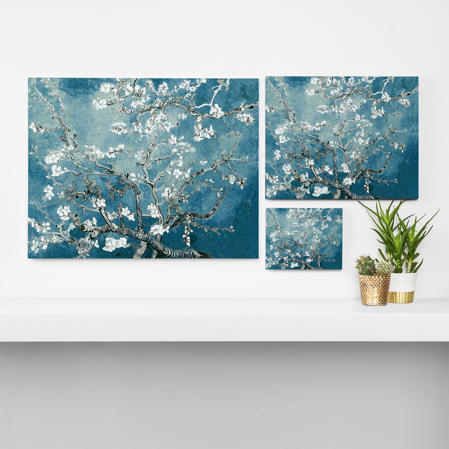 Vincent Van Gogh Almond Blossoms Teal Canvas Print Gallery Image 3