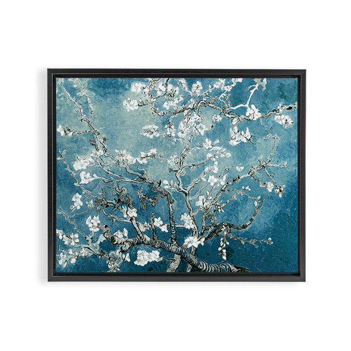 Vincent Van Gogh Almond Blossoms Teal Framed Canvas Print Gallery Image 1