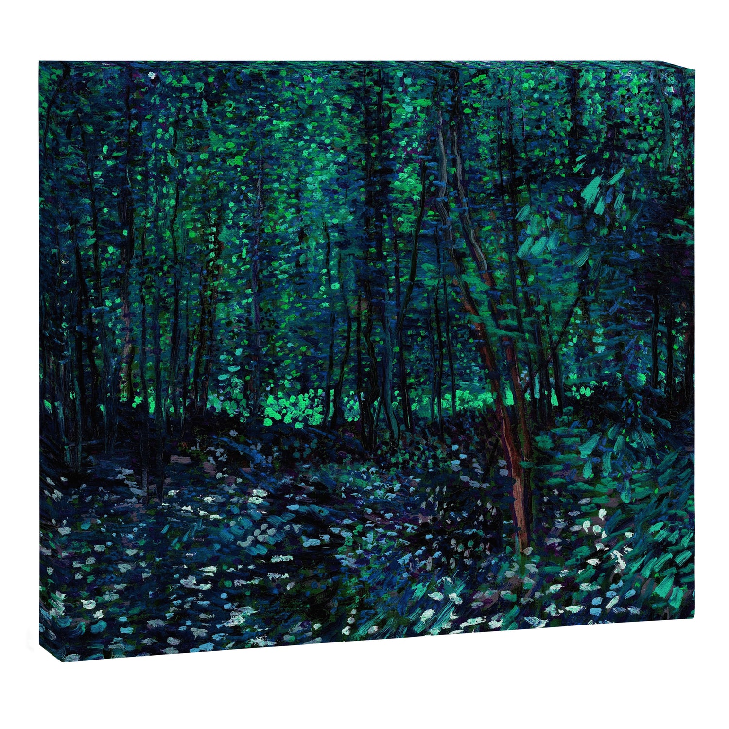 Vincent Van Gogh Trees & Underwood Teal Green Canvas Print Gallery Image 3