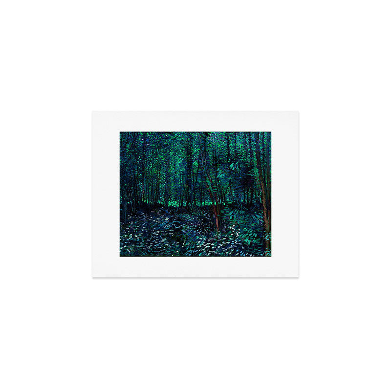 Vincent Van Gogh Trees & Underwood Teal Green Art Print Gallery Image 1