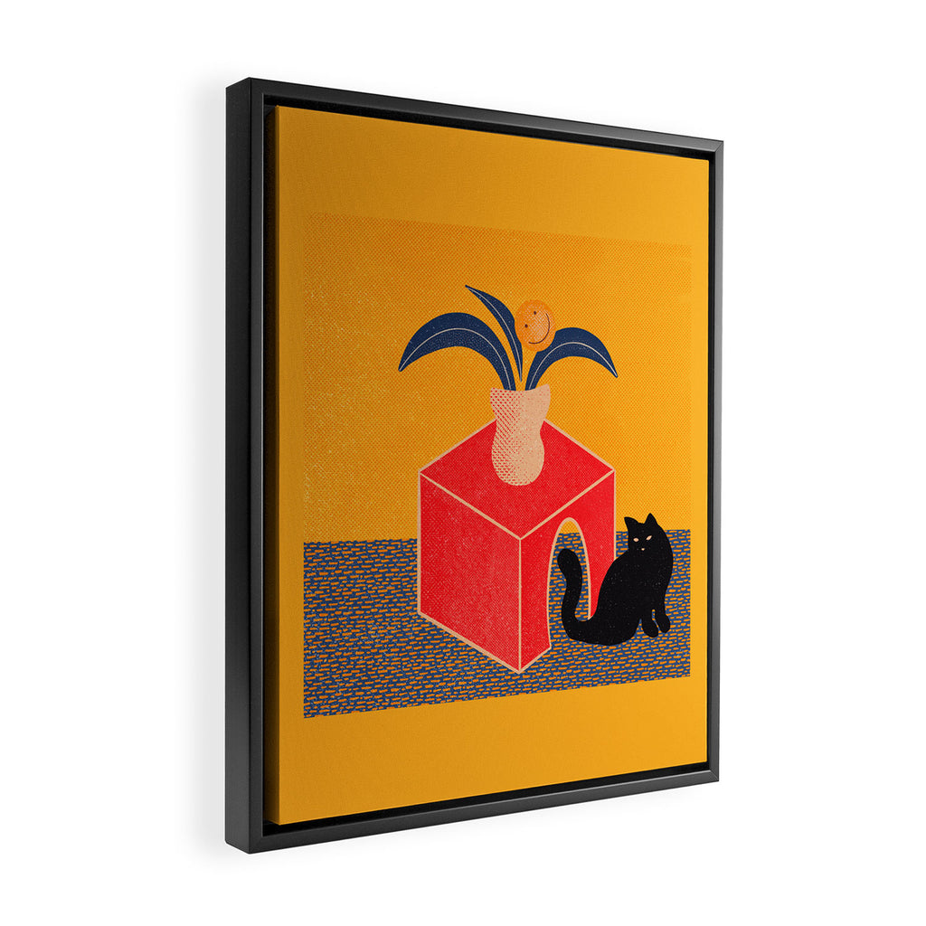 the cat Framed Canvas Print Gallery Image 2