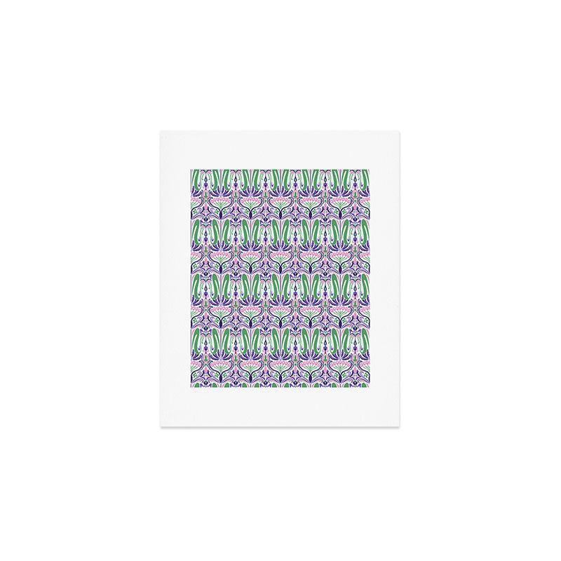 Art Nouveau Pattern 1 - Purple, Pink, Green Art Print Gallery Image 1