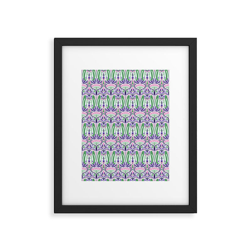 Art Nouveau Pattern 1 - Purple, Pink, Green Framed Art Print Gallery Image 6
